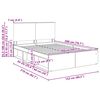 vidaXL Cadre de lit avec tiroir Bois ancien 150 x 200 cm Pin massif