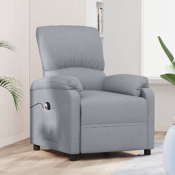 vidaXL Fauteuil Gris clair Tissu