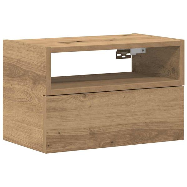vidaXL Table de chevet murale chêne artisanal 45x26x28,5 cm
