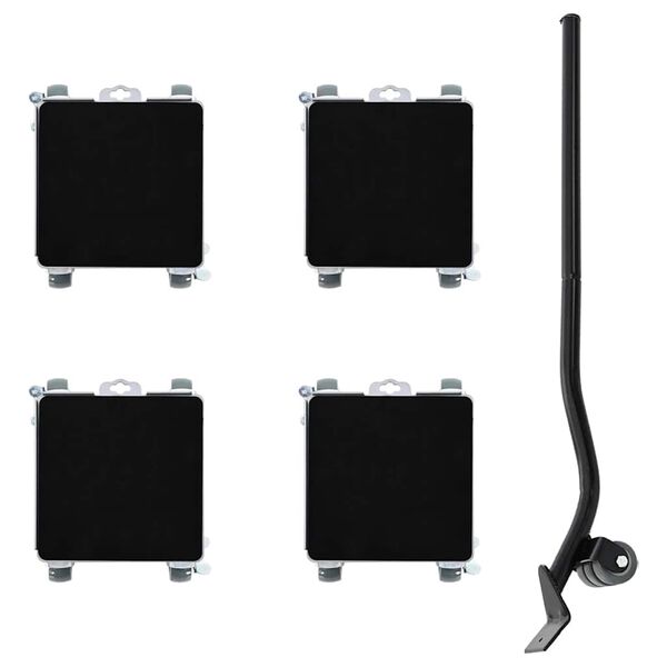 vidaXL Roulettes pour meubles 4 pi&egrave;ces avec &eacute;l&eacute;vateur 17,5 x 16 x 7,5 cm Acier 1600 kg