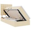 vidaXL Lit avec rangement et matelas Cr&egrave;me 100 x 200 cm tissu