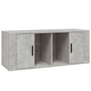vidaXL Meuble TV Gris b&eacute;ton 100x35x40 cm Bois d'ing&eacute;nierie
