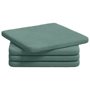 vidaXL Coussins de si&egrave;ge 4 pc Velours Vert Mer 40 x 40 x 3 cm