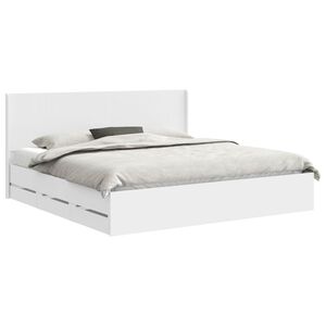 vidaXL Cadre de lit avec rangement et t&ecirc;te de lit Blanc 180 x 200 cm