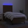 vidaXL Sommier &agrave; lattes de lit matelas et LED Marron fonc&eacute; 100x200cm
