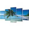 Set de toiles murales imprim&eacute;es Plage avec palmier 200 x 100 cm
