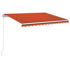 vidaXL Auvent manuel r&eacute;tractable avec LED 350x250 cm Orange et marron