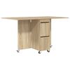 vidaXL Table &agrave; d&icirc;ner 140 x 80 x 77 cm Bois d'ing&eacute;nierie Ch&ecirc;ne Sonoma