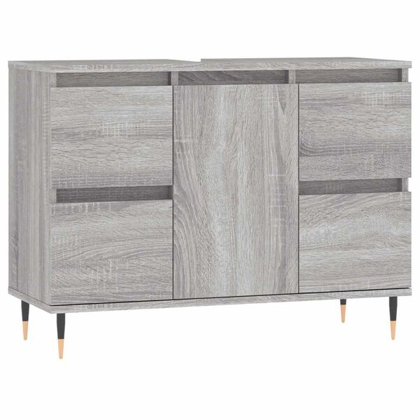 vidaXL Armoire salle de bain sonoma gris 80x33x60 cm bois d'ing&eacute;nierie