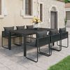 vidaXL Ensemble &agrave; manger de jardin 7 pcs PVC r&eacute;sine tress&eacute;e noir