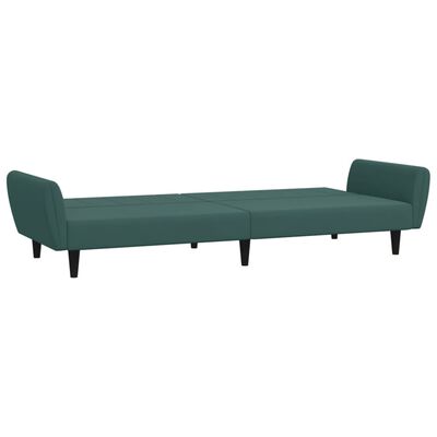 vidaXL Canapé-lit à 2 places avec repose-pied vert foncé velours