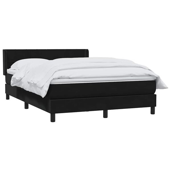vidaXL Sommier &agrave; lattes de lit avec matelas noir 140x210 cm velours