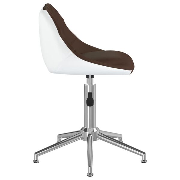vidaXL Chaise pivotante de salle &agrave; manger Marron et blanc Similicuir