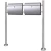 Double bo&icirc;te &agrave; lettre sur support en acier inoxydable