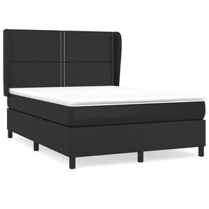 vidaXL Sommier &agrave; lattes de lit avec matelas Noir 140x190 cm Similicuir