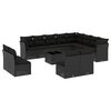 vidaXL Salon de jardin avec coussins 13 pcs noir r&eacute;sine tress&eacute;e