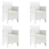 vidaXL Chaise de jardin 4 pc Blanc Polypropyl&egrave;ne