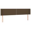 vidaXL T&ecirc;te de lit avec oreilles Marron Fonc&eacute; 183x16x78/88 cm Tissu