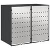 vidaXL Rangement de poubelle &agrave; roulettes pour 3 poubelles Acier