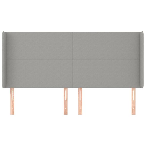 vidaXL T&ecirc;te de lit avec oreilles Gris clair 163x16x118/128 cm Tissu