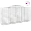 vidaXL Paniers &agrave; gabions arqu&eacute;s 17 pcs 300x50x140/160 cm fer galvanis&eacute;