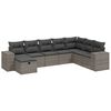 vidaXL Salon de jardin 8 pcs avec coussins gris r&eacute;sine tress&eacute;e