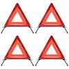 vidaXL Triangles de signalisation routi&egrave;re 4pcs Rouge 56,5x36,5x44,5cm