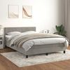 vidaXL Sommier &agrave; lattes de lit et matelas Gris clair 140x190cm Velours