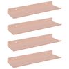 vidaXL &Eacute;tag&egrave;re flottante 4 pc Rose 30 x 9 x 2,5 cm Acier