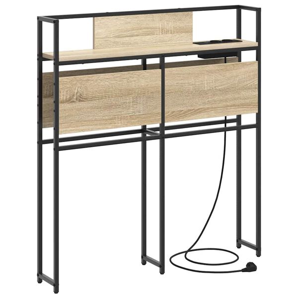 vidaXL T&ecirc;te de lit de rangement Ch&ecirc;ne sonoma 80 cm Bois d'ing&eacute;nierie