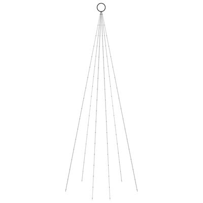 vidaXL Sapin de Noël sur mât de drapeau 108 LED Blanc froid 180 cm