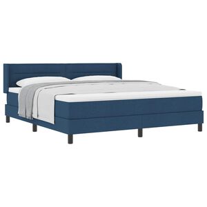 vidaXL Lit &agrave; ressorts avec matelas Bleu 200 x 180 cm Polyester