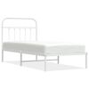 vidaXL Cadre de lit m&eacute;tal sans matelas avec t&ecirc;te de lit blanc 90x200cm