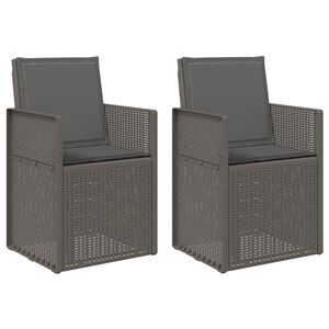 vidaXL Chaises de jardin salle &agrave; manger 2 pcs Gris clair et anthracite