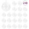 vidaXL Ensemble de Boules de No&euml;l 100 pc Transparent &Oslash; 8 cm Plastique