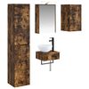 vidaXL Ensemble de mobilier de salle de bain 5 pcs Ch&ecirc;ne fum&eacute;