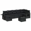 vidaXL Salon de jardin 8 pcs avec coussins noir r&eacute;sine tress&eacute;e