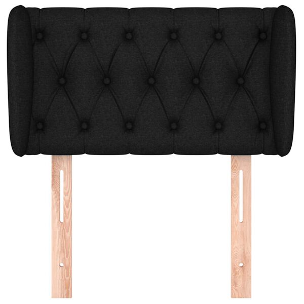 vidaXL T&ecirc;te de lit avec oreilles Noir 83x23x78/88 cm Tissu