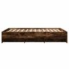 vidaXL Cadre de lit sans matelas ch&ecirc;ne fum&eacute; 120x200 cm bois ing&eacute;nierie