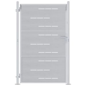 vidaXL Porte de Jardin Argent&eacute; 85 x 144 cm Acier inoxydable