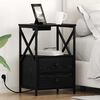 vidaXL Cabinet de chevet avec tiroir 2 pcs Ch&ecirc;ne noir 40 x 31 x 60 cm