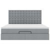 VidaXL Cadre de lit ottoman et matelas gris clair 160x200cm tissu