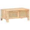 vidaXL Table basse 90x50x40 cm Bois de manguier et canne naturelle