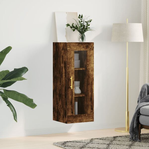 vidaXL Armoire murale ch&ecirc;ne fum&eacute; 34,5x34x90 cm