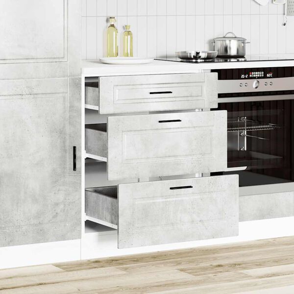 vidaXL Armoire de cuisine Porto gris b&eacute;ton bois d'ing&eacute;nierie