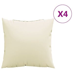 vidaXL Coussins de canap&eacute; lot de 4 cr&egrave;me 60x60 cm tissu