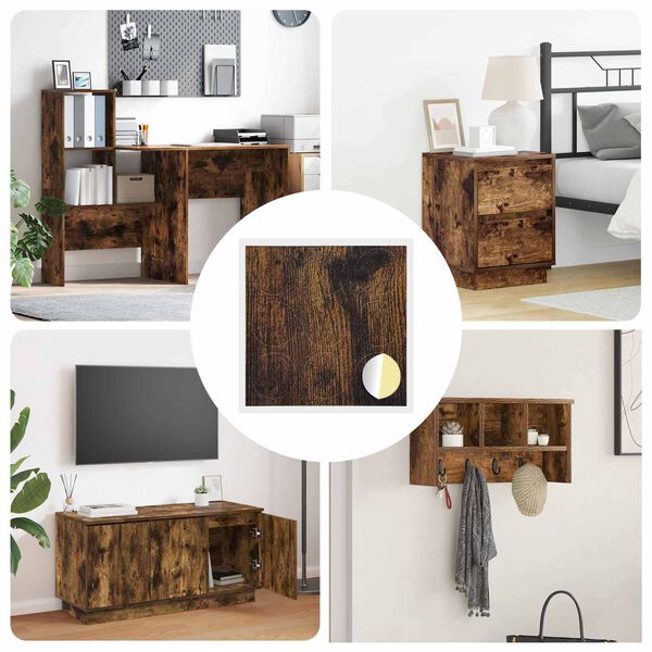 vidaXL Couverture de vis auto-adh&eacute;sive 12 pcs Ch&ecirc;ne fum&eacute; &Oslash; 20 x 0,5 mm