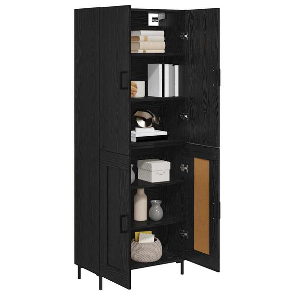 vidaXL Haut Armoire Chêne noir 69,5 x 34 x 180 cm Bois d'ingénierie