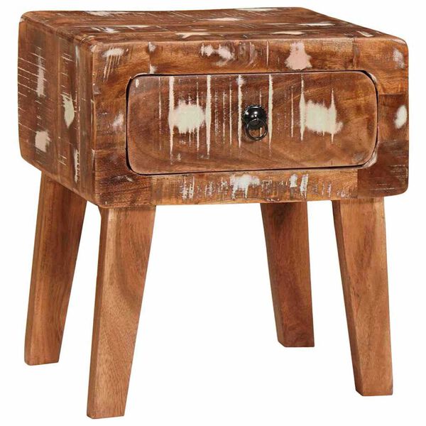 vidaXL Table d'appoint Marron 40 x 32 x 46 cm Bois Recycl&eacute; Solide