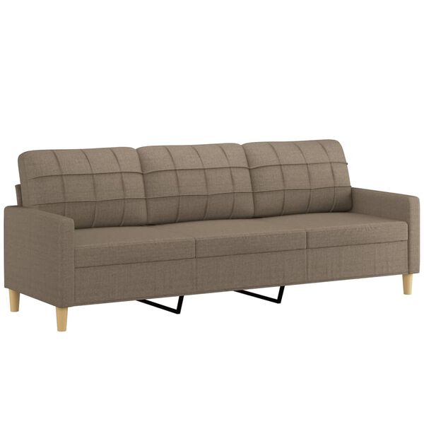 vidaXL Canap&eacute; &agrave; 3 places Taupe 210 cm Tissu